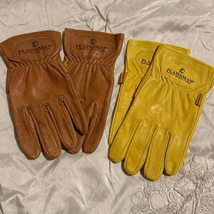 Leather Gloves - Brown and Yellow NWOT